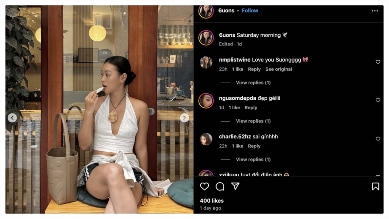 Glossier ambassador on Instagram