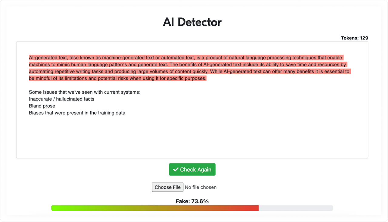 Sapling AI Detector