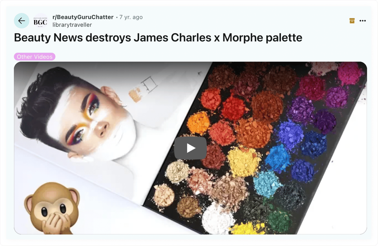 Una campaña de influencers en caída: Morphe y James Charles