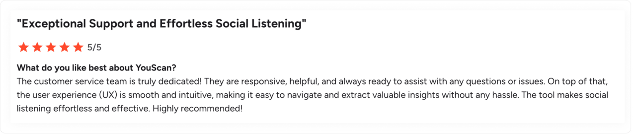 G2 review about YouScan