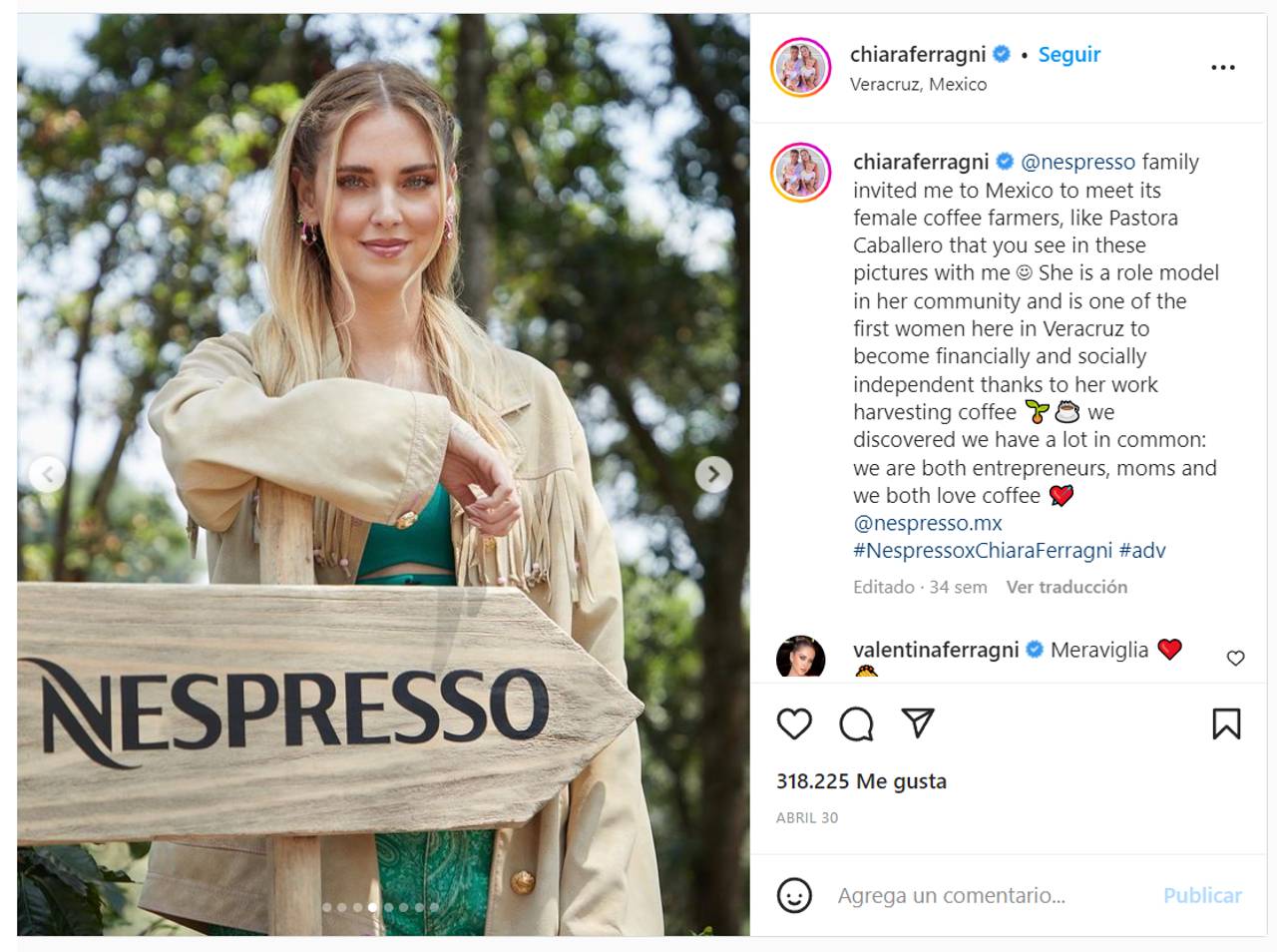 Chiara Ferragni nespresso