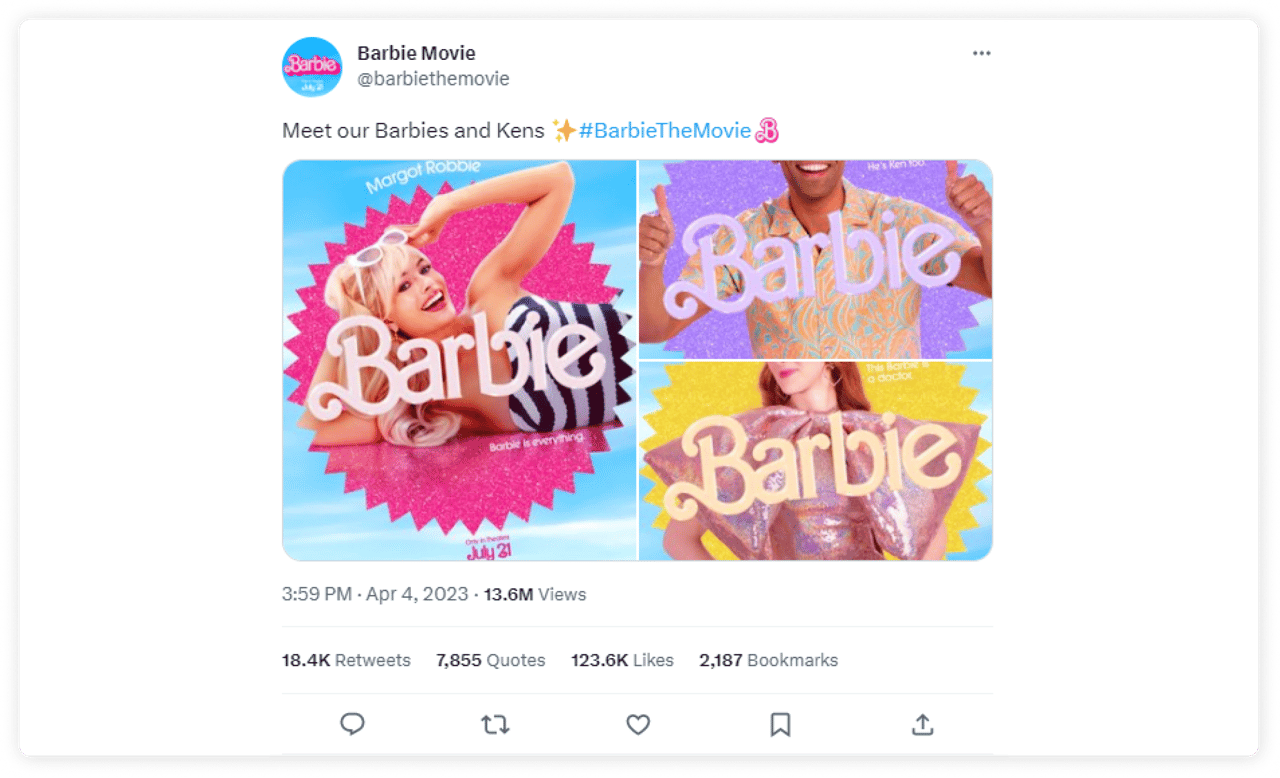 Постери з головними героями фільму "Барбі"