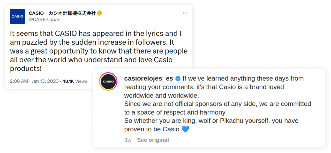 Публікації офіційних представників Casio