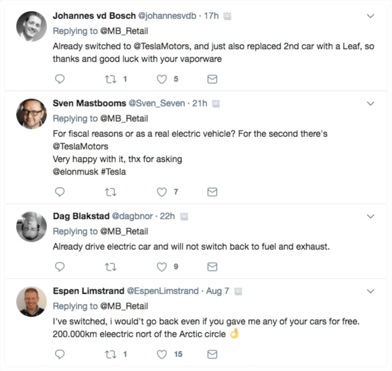 Being mentioned in a twitter thread helped Tesla's brand recognition in the electric car industry