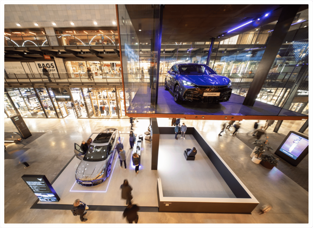 Cupra's Tavascan being exposed as an exhibition not a product