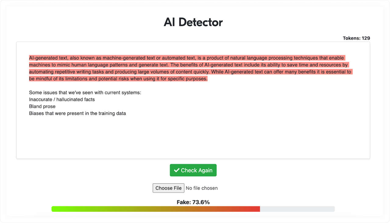 Sapling AI Detector