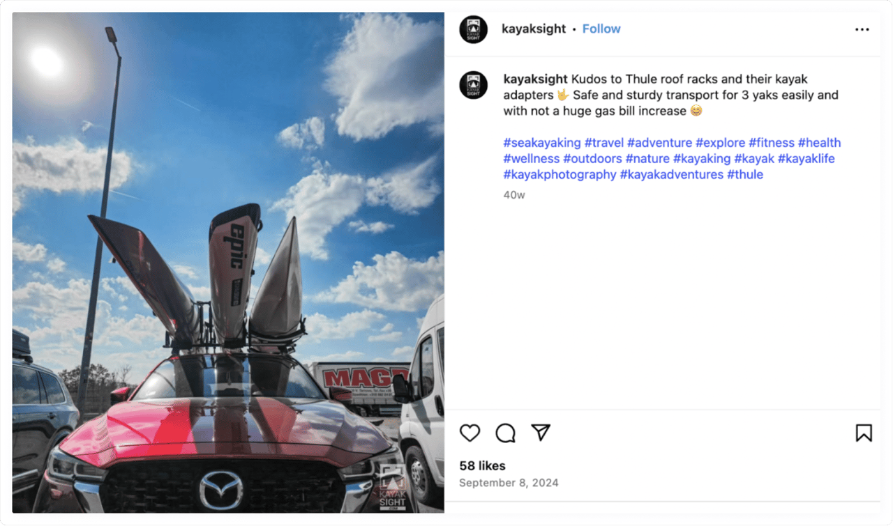 Mazda brand recognized on social media platforms without a hashtag