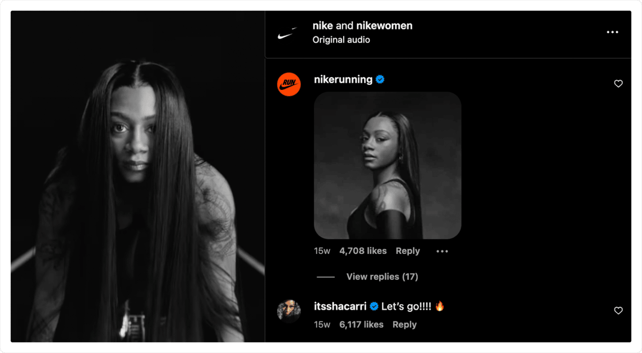 Крос-колаборації соціальних каналів Nike