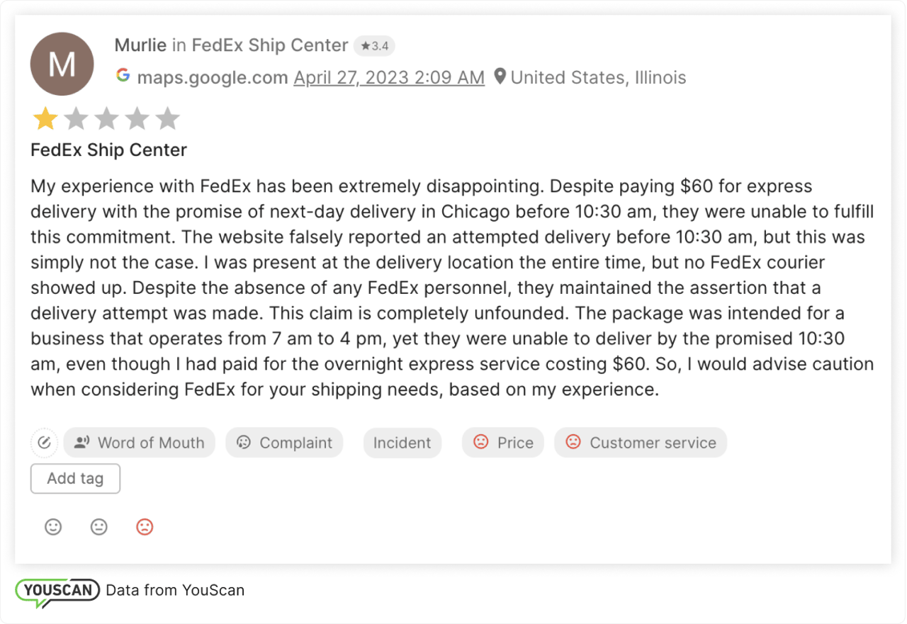 Customer pain points example