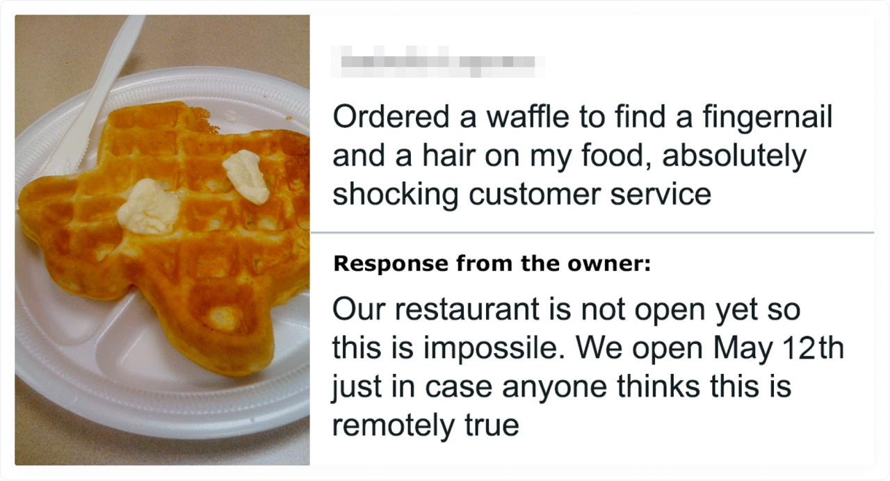 Prompt response to a negative review