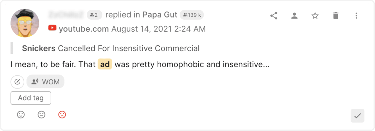 tweet detected by youscan