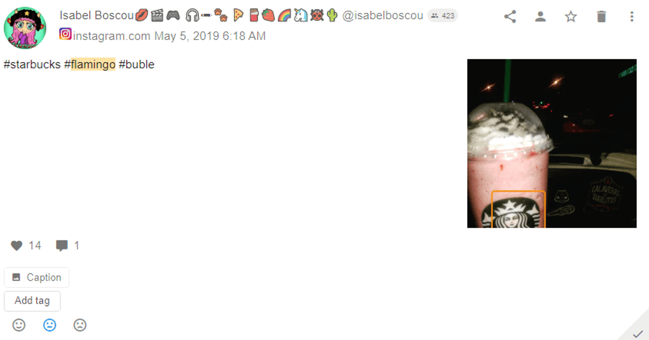 Starbucks and Flamingo - Mentions