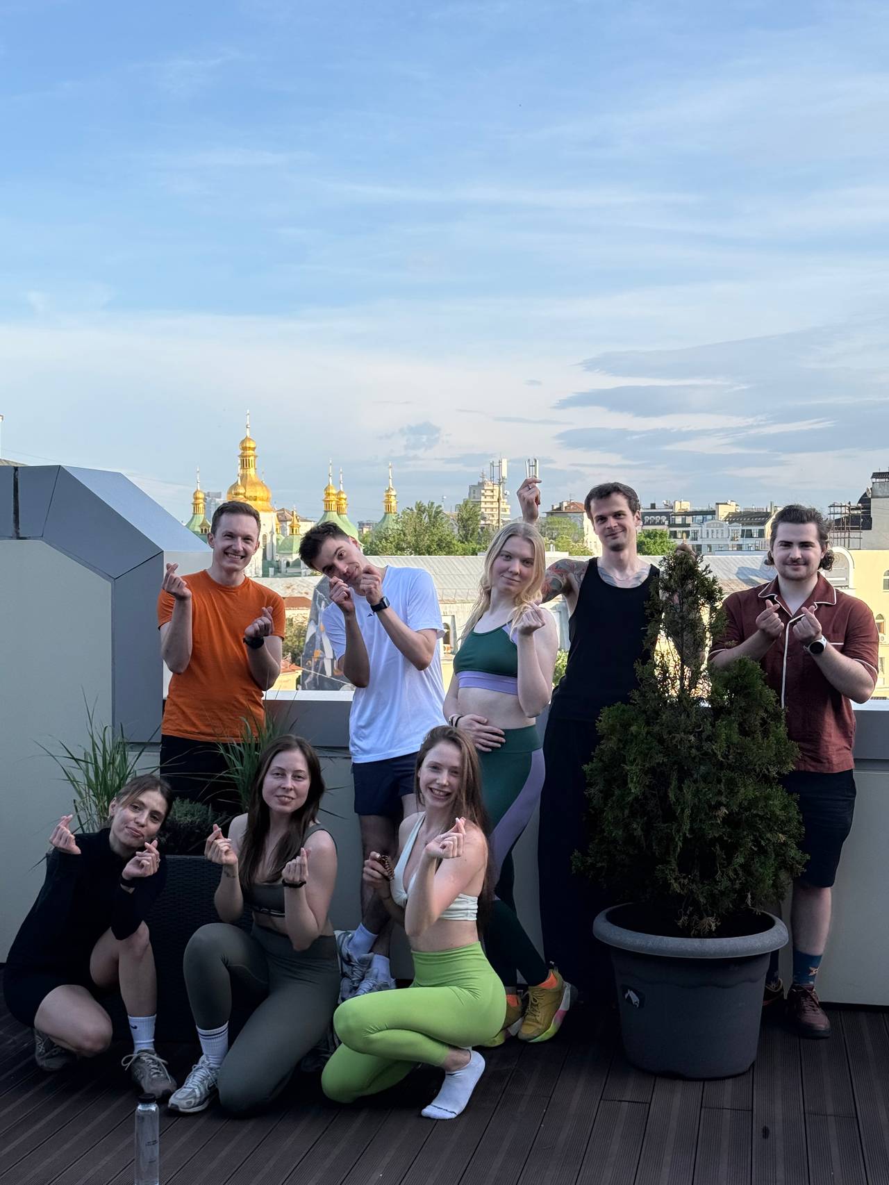 The YouScan teammates at an open air training on the Kyiv offce terrace