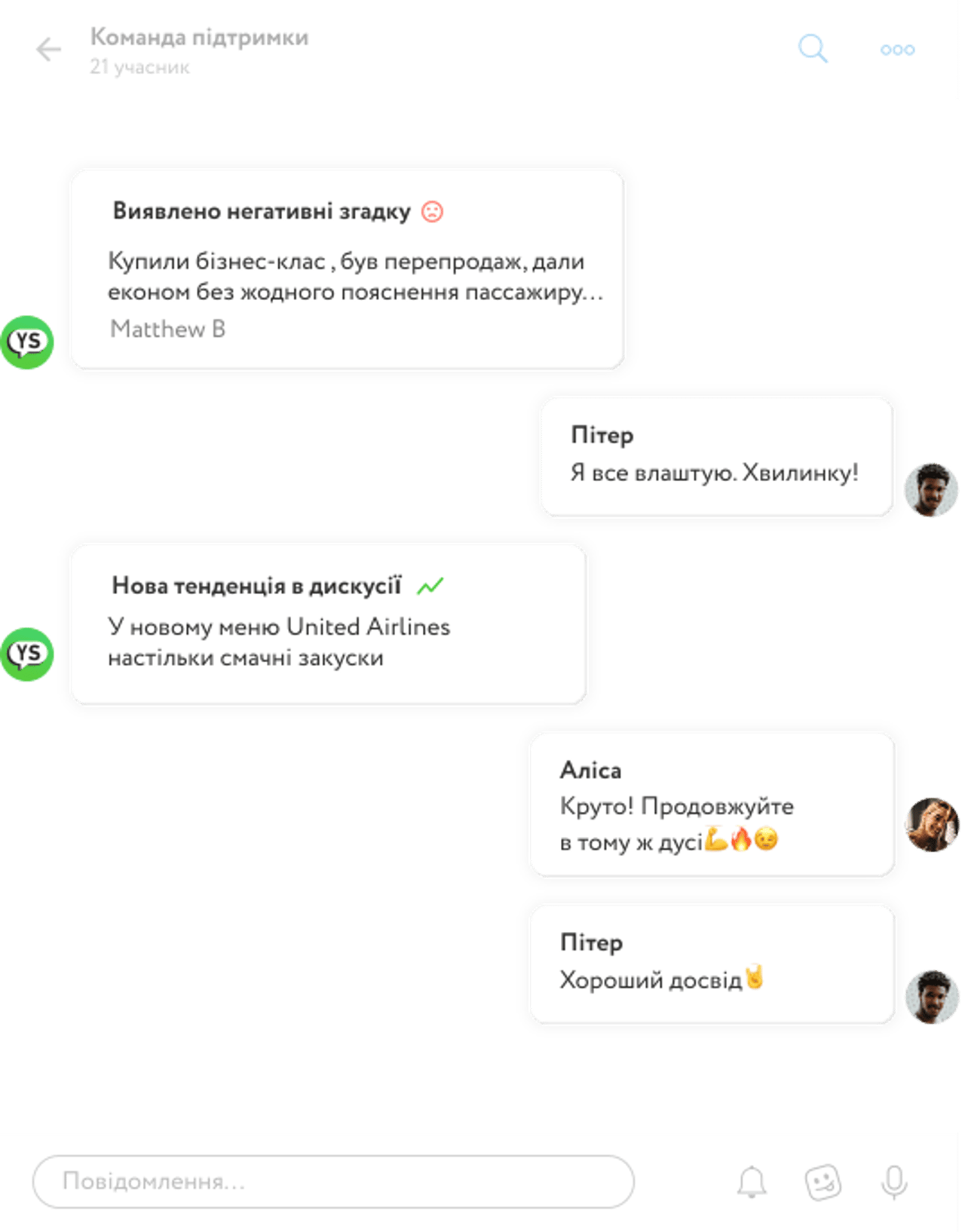 Сповіщення про сплески негативу