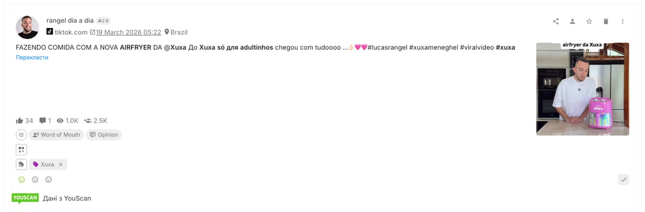 Коментар кампанія Xuxa