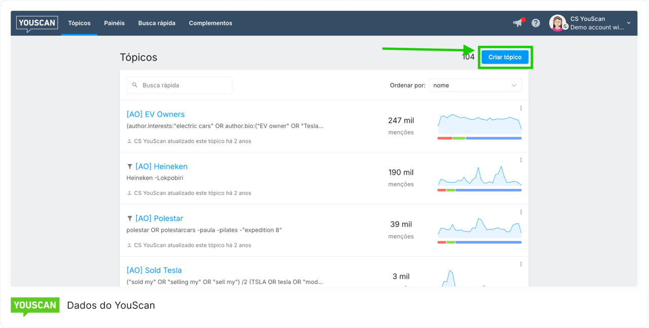 Criar uma nova consulta de pesquisa