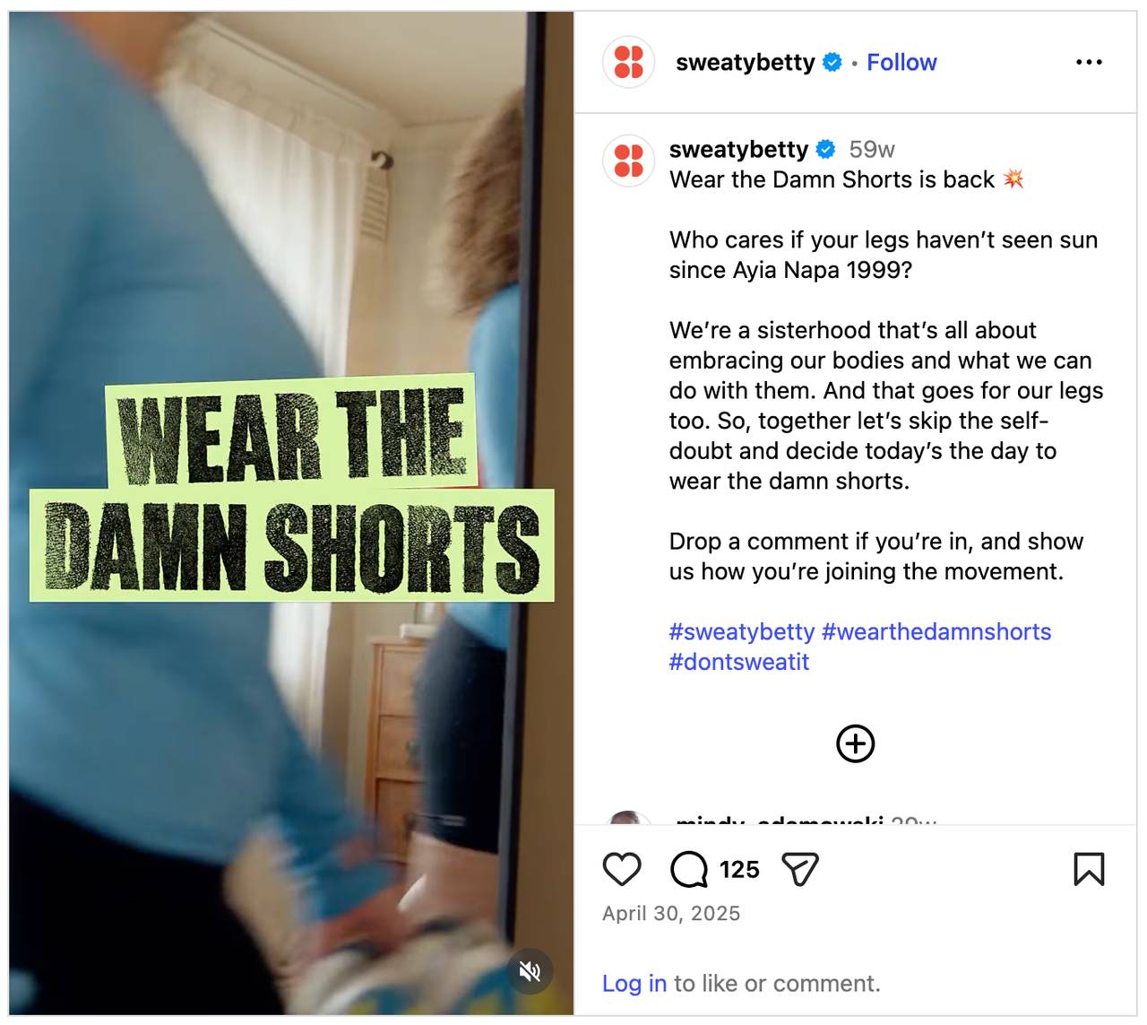 Sweaty Betty PR campaign example