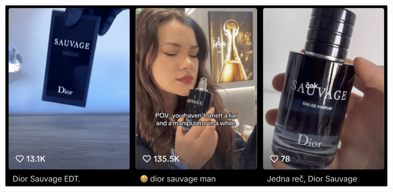 Os esforços de marketing de #DiorSauvage deram frutos no TikTok