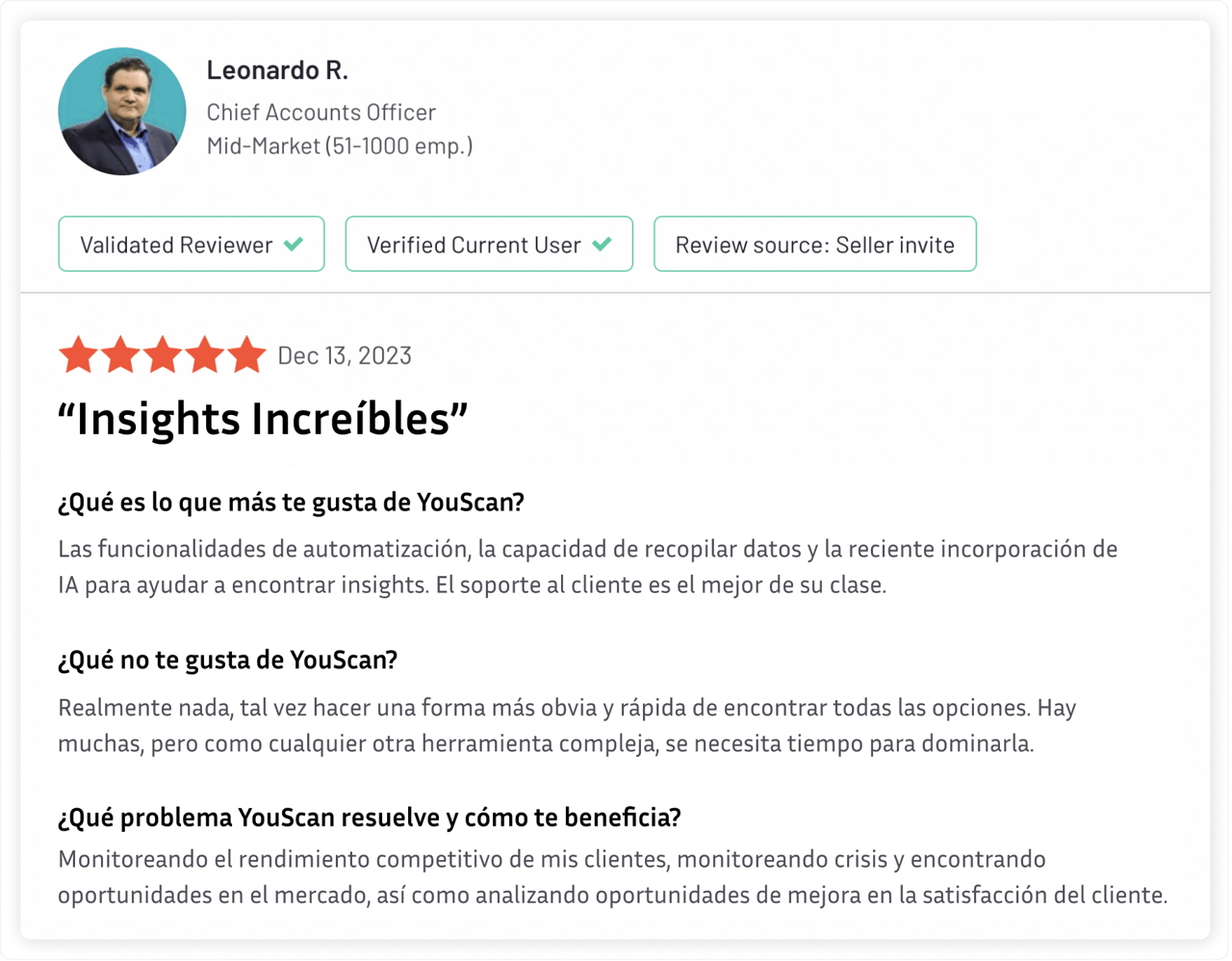 Customer's feedback