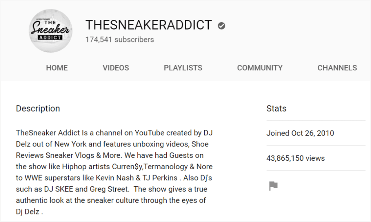 YouTube Channel about Sneakers