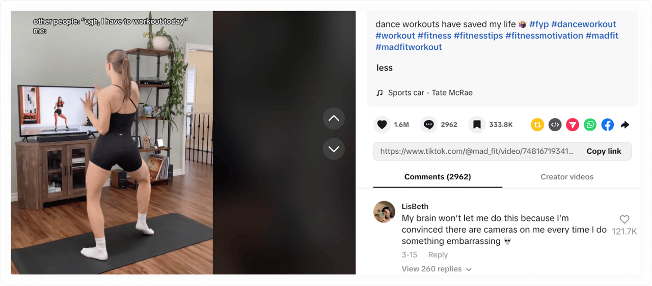 Influencer de fitness en TikTok