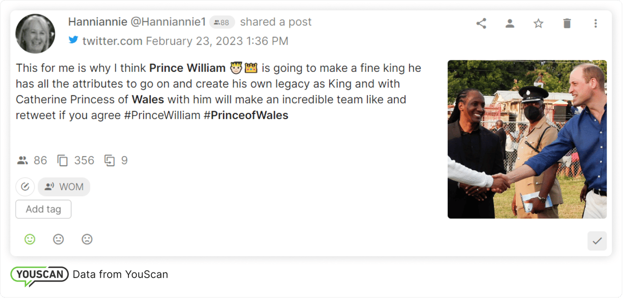 Prince William - Positive post