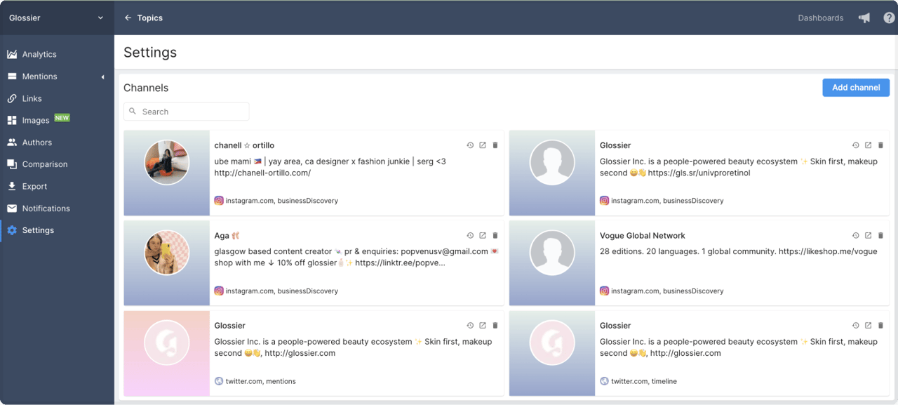 track influencers' content