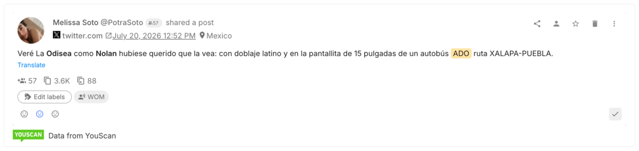 customer mention_the odyssey