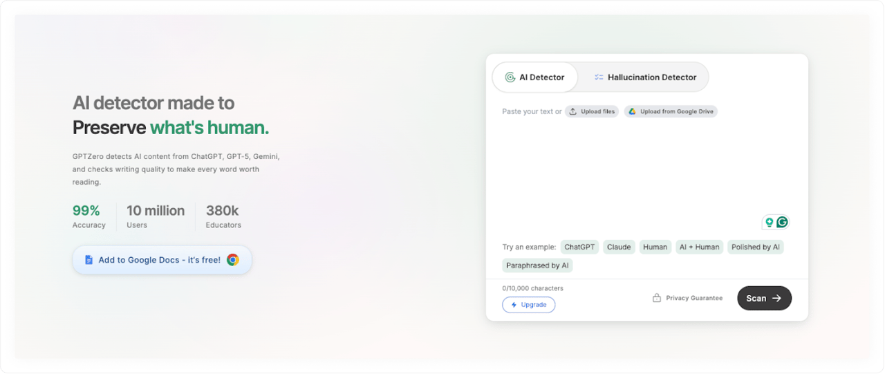 GPTZero AI Detector
