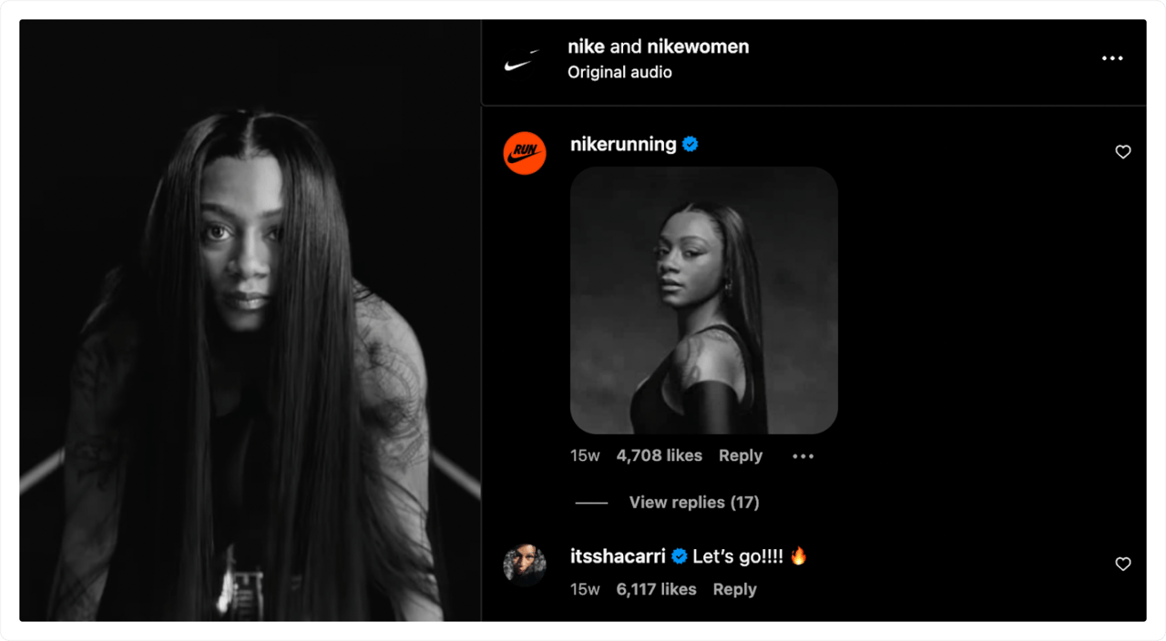 Крос-колаборації соціальних каналів Nike