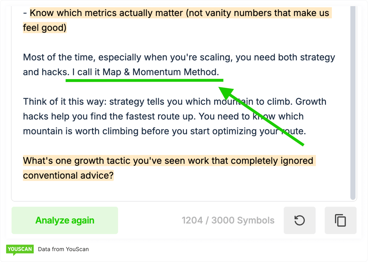 Screenshot from a free tool LinkedIn Post Quality Analyzer