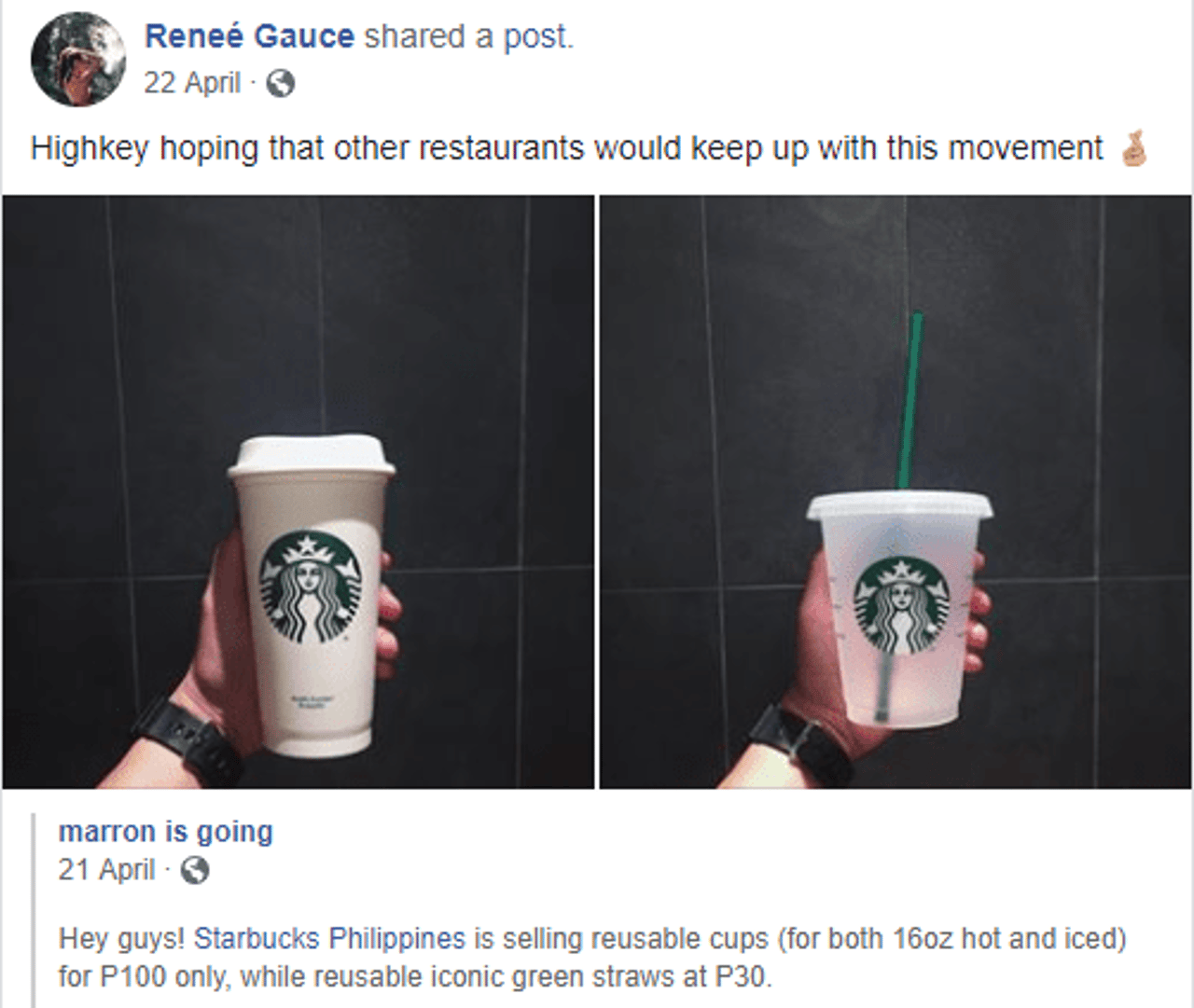 Strarbucks Reusable Cups - Discussions