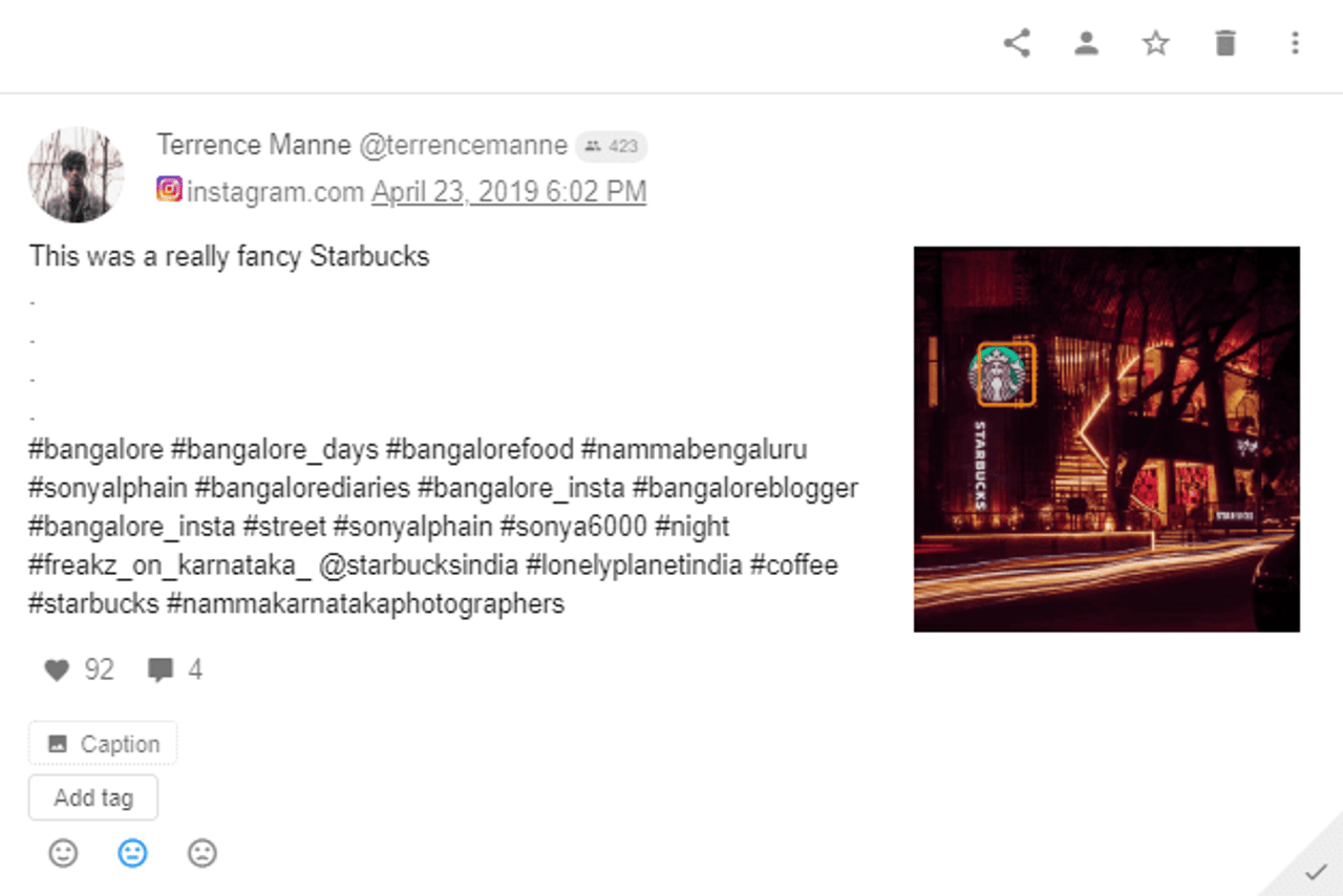 Starbucks - Instagram Post