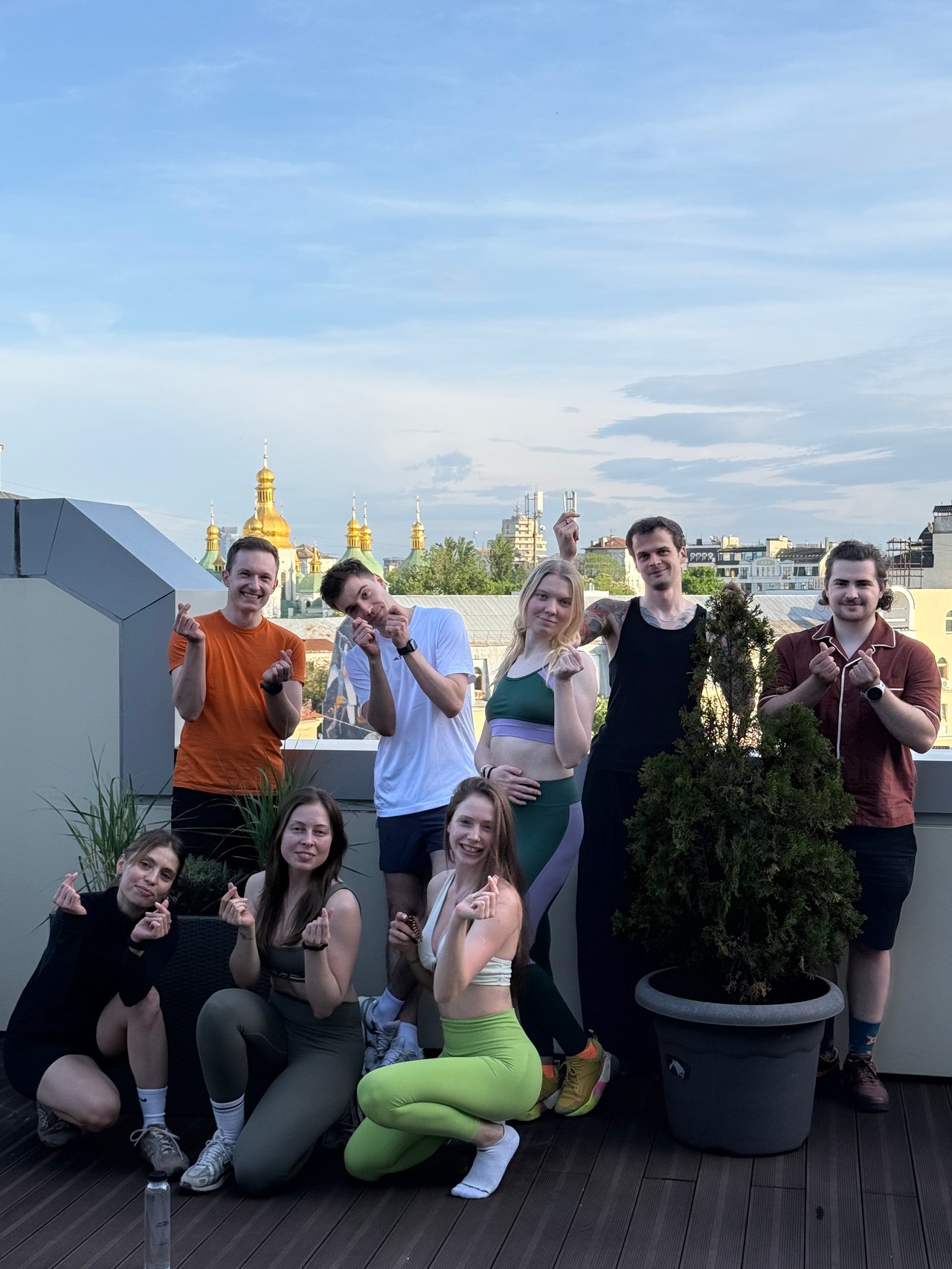 The YouScan teammates at an open air training on the Kyiv offce terrace