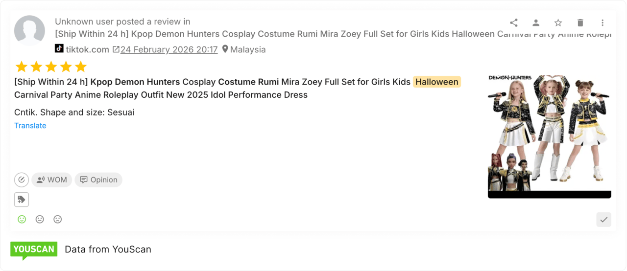 Unofficial K-Pop Demon Hunters costumes sold through TikTok Shop