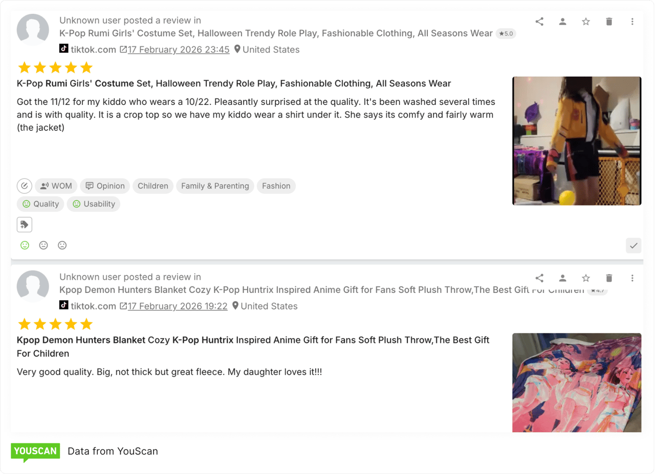 Unofficial K-Pop Demon Hunters costumes sold through TikTok Shop