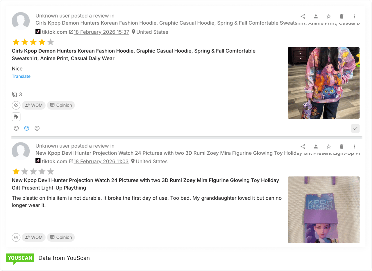 Fans questioning the authenticity of unofficial merch listings on TikTok Shop