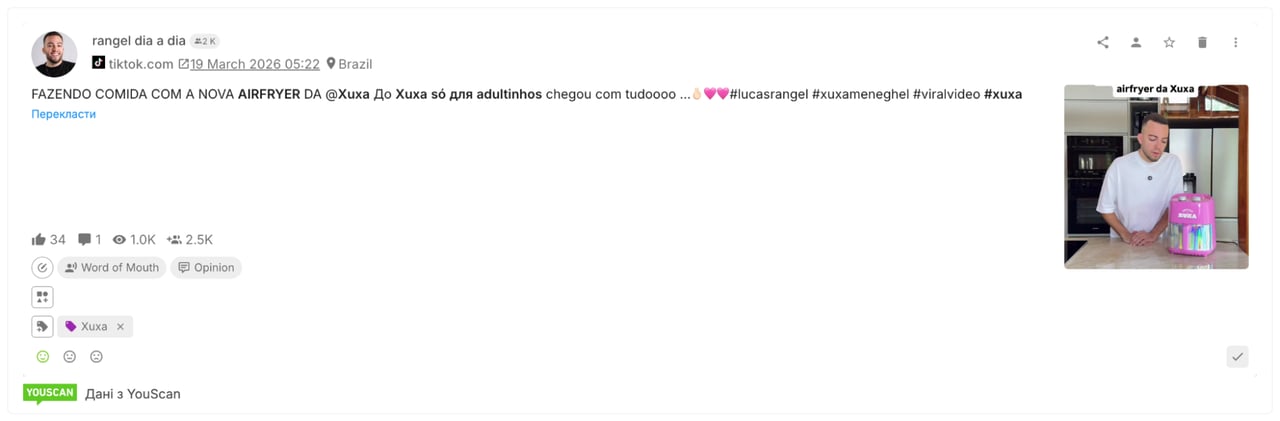 Коментар кампанія Xuxa