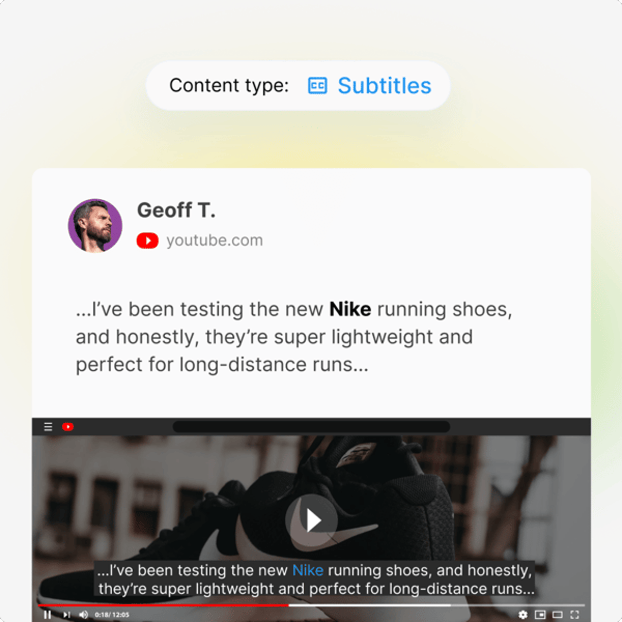 Nike mention on YouTube