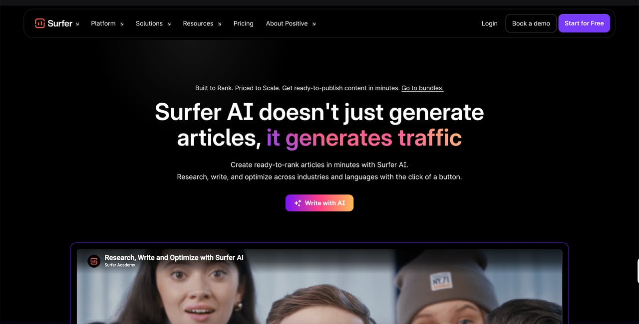 surferseo AI tool