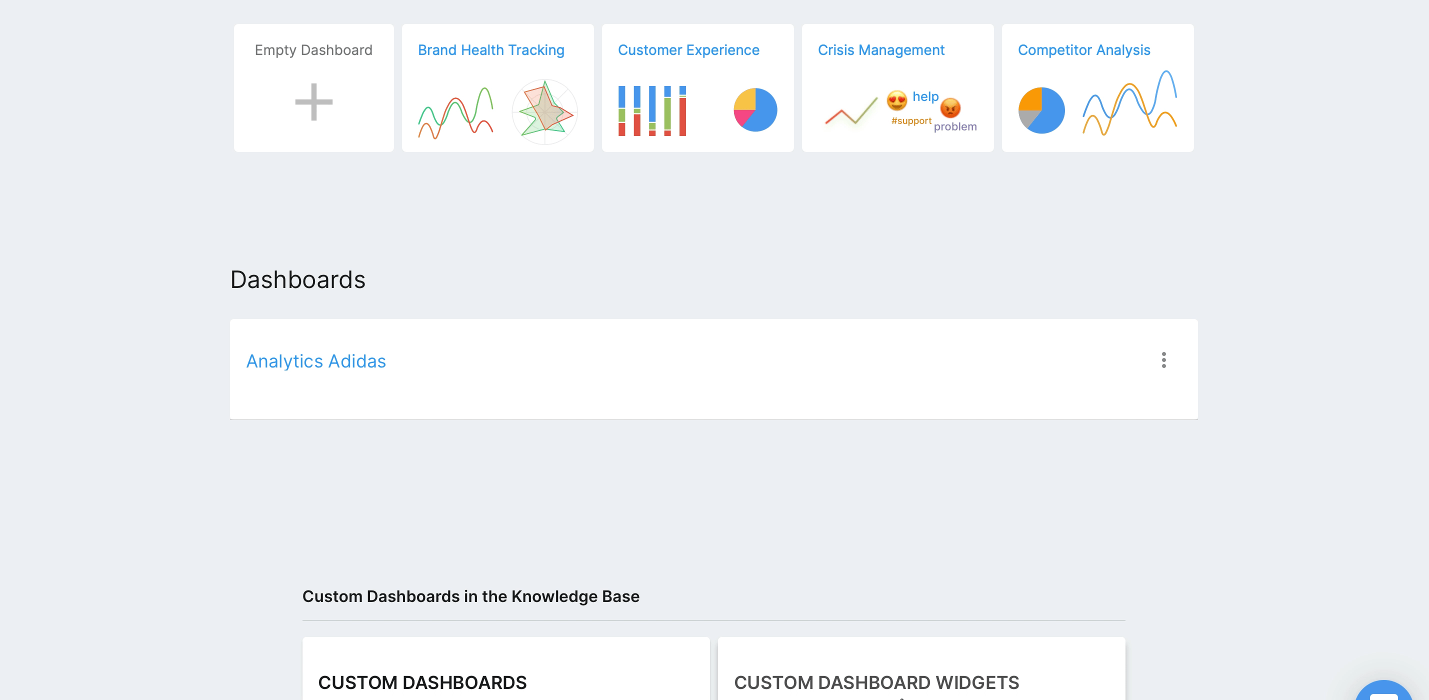 Custom dashboards and reports